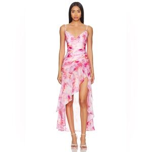 Bardot Sorella Midi Dress in the Pink Tie Dye colorway